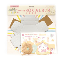 Hexagon Explosion Box Album Kit, Surprise Paper Box Set, perfect for DIY Crafts, Scrapbooking, Gifts and Memory Album Making, Color: Gray, Size: 32x29.5 cm