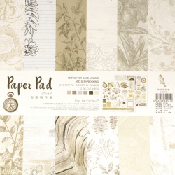 Paper Pad with Beige Designs, perfect for DIY Crafts: Card Making, Greetings and Scrapbooking, Paper Set Size: 12x12 inches (30.5x30.5 cm), 24 Patterned Designer Papers: 12 Designs x 2 Sheets Each, and 2 Die-Cut Sheets