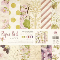 Paper Pad with Rose Designs, Perfect for DIY Crafts: Card Making, Greetings and Scrapbooking, Designer Paper Set, Size: 10x10 inches / 25.5x25.5 cm, 24 Patterned Papers: 12 Designs x 2 Sheets Each, and 2 Die Cut Sheets