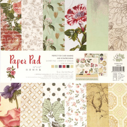 Paper Pad with Flower Designs, perfect for DIY Crafts: Card Making, Greetings and Scrapbooking, Paper Set Size: 12x12 inches (30.5x30.5 cm), 24 Patterned Designer Papers: 12 Designs x 2 Sheets Each, and 2 Die-Cut Sheets