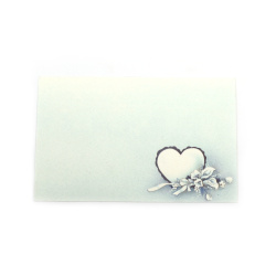 Card, 8.5x13.5 cm, with Flowers and a Heart