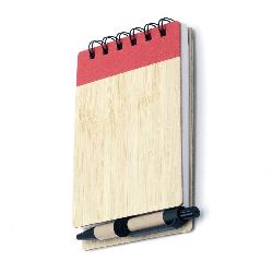 Notebook EKO Friendly Hard Cover, Pen, Spiral 70 sheets 9x15 cm