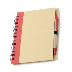 Notebook EKO Friendly Hard Cover, Pen, Spiral 70 sheets 14.4x17.6 cm