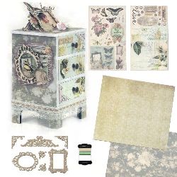 Комплект за направа и декорация на мини скрин 19.5x12.5x10.8 см
