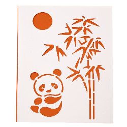 Plastic stencil for cutting and drawing Panda DIY Decorative Painting Stencil, 15x21cm