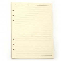 Paper Pages for Album or Notebook 45 A5 143x212 cm of white with rows