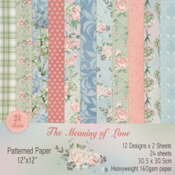 Χαρτί scrapbooking 160 g 12 ίντσες (30,5x30,5 cm) 12 σχέδια x 2 φύλλα ΗThe meaning of love