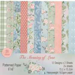 Χαρτί scrapbooking 160 g 6 ίντσες (15,2x15,2 cm) 12 σχέδια x 2 φύλλα The meaning of love