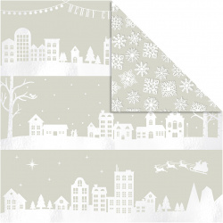 Χαρτί scrapbooking διπλής όψης Houses And Snowflake από Vivi Gade 180 g Creativ -3 φύλλα
