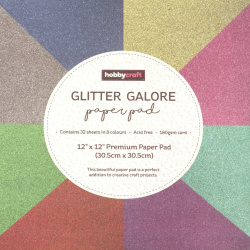 Glitter Cardstock Set, 30.5x30.5 cm, Single-Sided 180 g, for Scrapbooking, 8 Colors - 32 Sheets