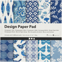 Design Paper Pad CREATIV for Craft and Art / 6 inch (15.2x15.2 cm); 120 g; 10 Designs x 5 Sheets - 50 Sheets