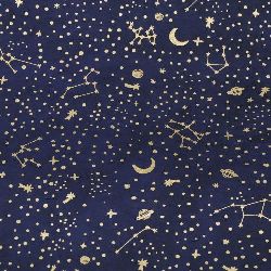 Handmade Nepal Paper, Printed Constellation Blue & Gold, 50x76 cm 60 gr