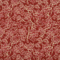 Дизайнерска индийска хартия 120 гр за скрапбукинг, арт и крафт 56x76 см текстилна NON WOVEN Red Flowers HP24