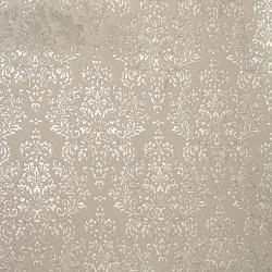Seamless Floral Paper 120 gr for scrapbooking, art and craft 56x76 cm foil print Silver on White HP39