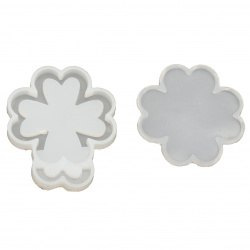 Silicone mold 2 parts /shape/ 70x78x10 mm flower for decoration of brownies, cheesecake, cakes and other pastries