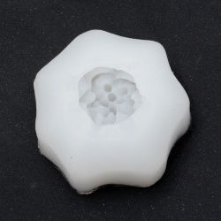 Silicone mold /shape/ three-dimensional 75x75x30 mm flower for handicraft projects