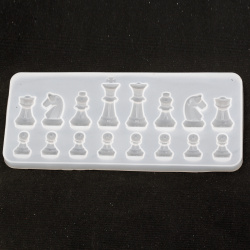 Silicone mold 250x85x10 mm International chess shape for DIY polymer clay crafts