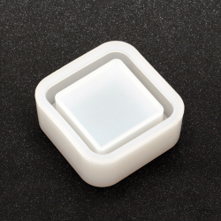 Καλούπι σιλικόνης αρθρωτό μέρος 1 - τετράγωνο σχήμα με πάτο 8,8x8,8x3,4 cm τελικό μέγεθος 8,8x8,8x2,4 cm