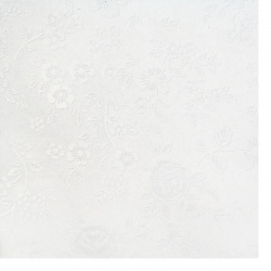 Cardboard pearl single sided relief with flowers 250 gr / m2 A4 (21x 29.7 cm) white -1 pc
