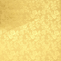 Hartie 120 g / m2 auriu gofrat cu trandafiri A4 (21 / 29,7 cm) -1 buc