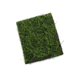 Artificial grass on a panel-type base, 120x100 mm, suitable for decoration