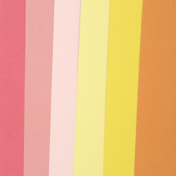 Carton 250 g / m2 gofrat A4 pe o singura fața (21x 29,7 cm) Citrice Culori 6 culori gama citrice-6 buc