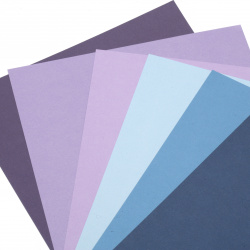 Embossed One-sided Cardboard / Midnight Skies / 250 g/m2; A4 (21x 29.7 cm); Blue-purple Range - 6 pieces