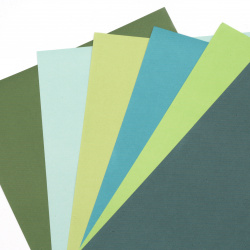 Хартия 120 гр/м2 А4 (297x210 мм) Forever Green 6 цвята -60 листа