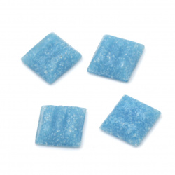 Glass mosaic for decoration with crystal structure 10x10x4 mm color blue 100 grams ~ 153 pieces
