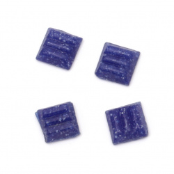 Glass mosaic for decoration with crystal structure 10x10x4 mm color royal blue 100 grams ~ 153 pieces