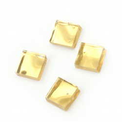 Stoc epuizat. Primeste notificare pe email cand produsul revine in stoc Sticla mozaic pentru decorare 10x10x4 mm culoare galben efect oglindă 100 grame ~ 115 bucăți