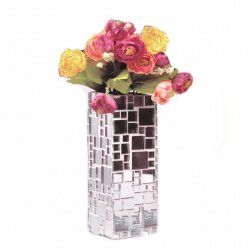 Креативен комплект ваза 205x60x60 мм 4 размера мозайка стъклена огледална за декорация ~ 237 части