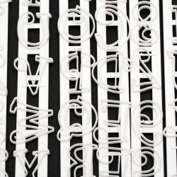 Set of 6 pieces pattern, cutters texture rails 252x35 mm numbers and Latin letters 36 elements