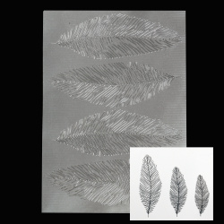 Set of embossed textural stencil pads 255x180 mm feathers -3 pieces
