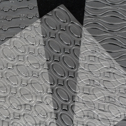 Set of embossed textural stencil pads 255x180 mm waves, ellipses, circles -3 pieces