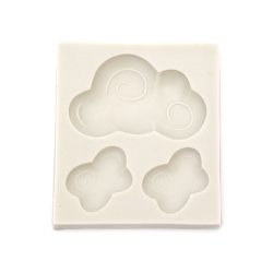 Silicone mold /shape/ 67x77x8 mm clouds