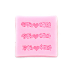 Silicone mold /shape/ 53x8 mm roses