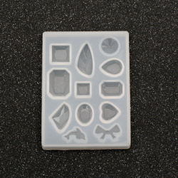 Силиконов молд /форма/ 83x60x8 мм кристали