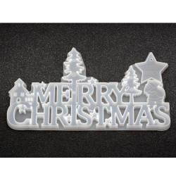 Силиконов молд /форма/ 290x150x15 мм надпис Merry Christmas