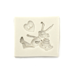 Silicone Mold/Form, 54x48x10 mm, Rabbit