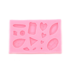 Silicone mold /mould/ 98x62x8 mm forms diamonds