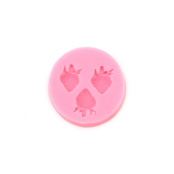 Silicone mold /shape/ 50x9 mm strawberries