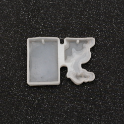Silicone Mold/Form, 45x65x9 mm, Double Pendant