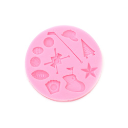 Silicone Mold, 98x9 mm - Sports Theme