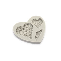 Silicone Mold - Hearts / 83x105x13 mm
