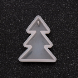 Silicone Mold 72x92x22 mm Christmas Tree Pendant