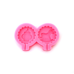 Matră de silicon /formă/ 73x45x10 mm jucării pentru copii cu spațiu pentru un băț