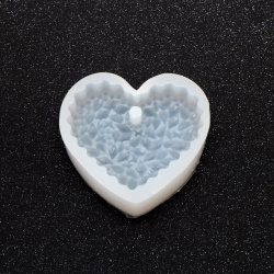 Silicone Mold 73x71x15 mm Heart Pendant