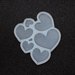 Silicone Mold 120x157x7 mm Hearts Suitable for Lollipops