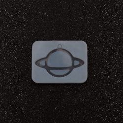 Silicone Mold 45x35x6 mm Saturn Pendant